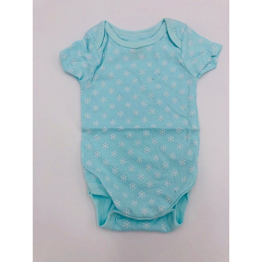 Brand New Light Blue Baby Bodysuit Snowflake Pattern Girl Size 0 to 3 Months‎